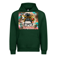 Forest Green teacher messy bun tumbler Urban Hoodie - BarkalooDesign