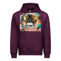 Mauve Wine teacher messy bun tumbler Urban Hoodie - BarkalooDesign