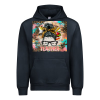 Navy teacher messy bun tumbler Urban Hoodie - BarkalooDesign