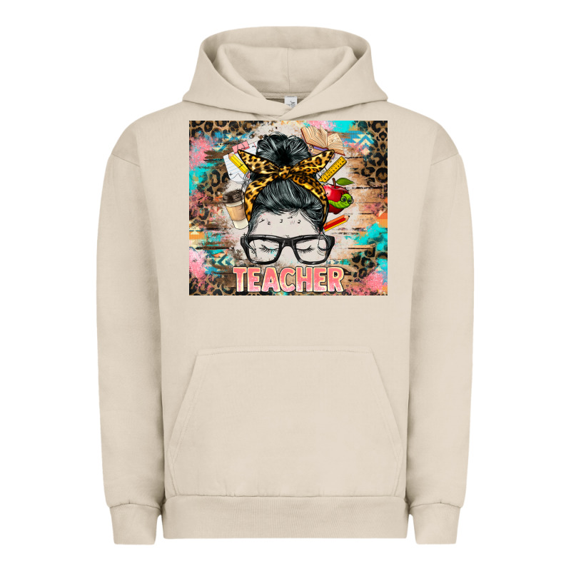 Teacher Messy Bun Tumbler Urban Hoodie by BarkalooDesign | Teevron
