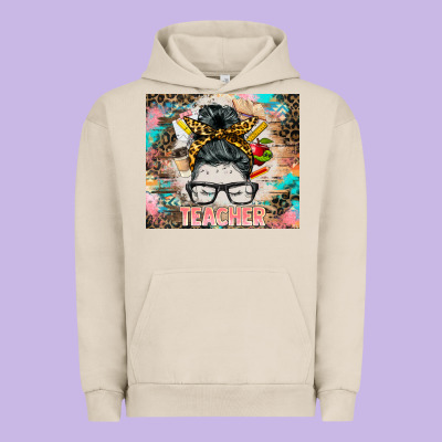 Teacher Messy Bun Tumbler Urban Hoodie Designed By Barkaloodesign