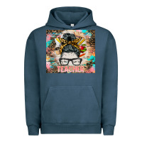 Pigment Midnight Navy teacher messy bun tumbler Urban Hoodie - BarkalooDesign