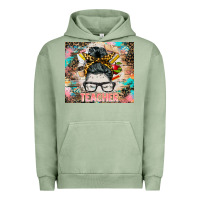 Pigment Oil Green teacher messy bun tumbler Urban Hoodie - BarkalooDesign
