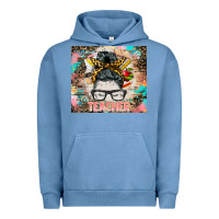 Pigment Pebble Blue teacher messy bun tumbler Urban Hoodie - BarkalooDesign
