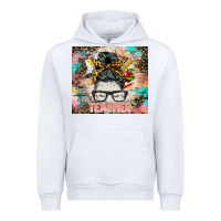 White teacher messy bun tumbler Urban Hoodie - BarkalooDesign