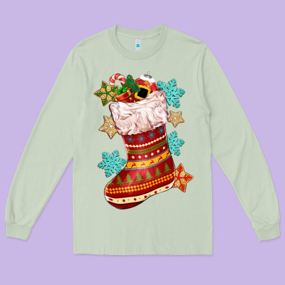 Christmas Long Sleeve Tee Designed By Cowgirlartshop