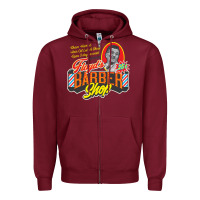 Burgundy floyd's barbershop Zipper Hoodie - tuanDangUi