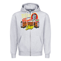 Heather Grey floyd's barbershop Zipper Hoodie - tuanDangUi
