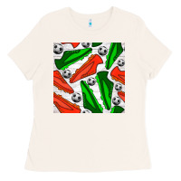 Bone soccer shoes seamless pattern Ladies Tee - BundleAndBundleShop