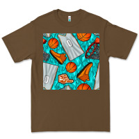 Cacao basketball uniform and hoop seamless pattern Premium Tee - BundleAndBundleShop