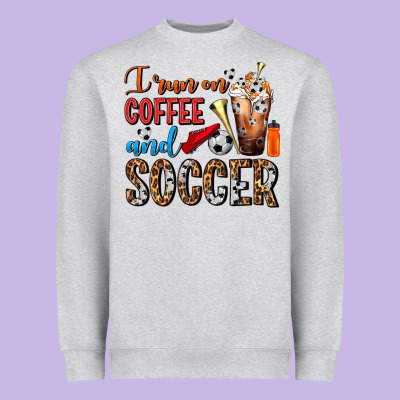 I Run On Coffee And Soccer Frappe Heavyweight Sweatshirt Designed By Fadigitalartstudio