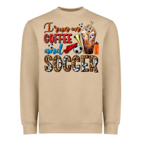 Mushroom I Run On Coffee And Soccer Frappe Heavyweight Sweatshirt - FaDigitalArtStudio