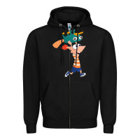 Black phineas and perry Zipper Hoodie - tuanDangUi