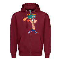 Burgundy phineas and perry Zipper Hoodie - tuanDangUi