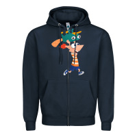 Navy phineas and perry Zipper Hoodie - tuanDangUi
