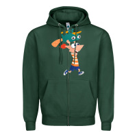 Sports Green phineas and perry Zipper Hoodie - tuanDangUi