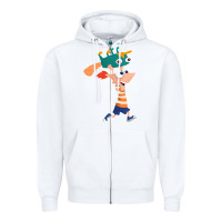 White phineas and perry Zipper Hoodie - tuanDangUi