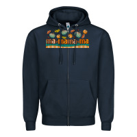 Navy fall mama libbey glass Zipper Hoodie - BundleAndBundleShop