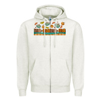 Oatmeal Heather fall mama libbey glass Zipper Hoodie - BundleAndBundleShop