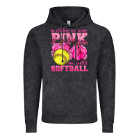 Vintage Black In October We Wear Pink and Watch Softball Vintage Hoodie - texasbilliewilder