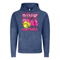 Vintage Denim In October We Wear Pink and Watch Softball Vintage Hoodie - texasbilliewilder