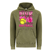 Vintage Olive In October We Wear Pink and Watch Softball Vintage Hoodie - texasbilliewilder