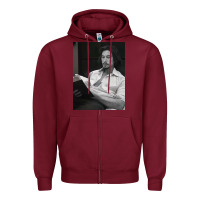 Burgundy adam driver 40 Zipper Hoodie - tuanDangUi