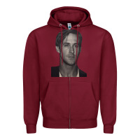 Burgundy ryan gosling 15 Zipper Hoodie - tuanDangUi