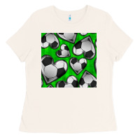 Soccer Hearts Seamless Pattern Ladies Tee | Teevron