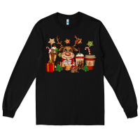 Black reindeer coffe cups christmas Long Sleeve Tee - CowGirlArtShop