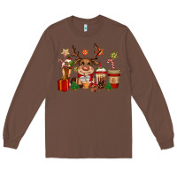 Chestnut reindeer coffe cups christmas Long Sleeve Tee - CowGirlArtShop