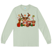 Matcha reindeer coffe cups christmas Long Sleeve Tee - CowGirlArtShop