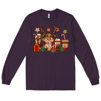 Plum reindeer coffe cups christmas Long Sleeve Tee - CowGirlArtShop