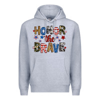 Heather Grey honor the brave Premium Hoodie - RanaPortraitStore