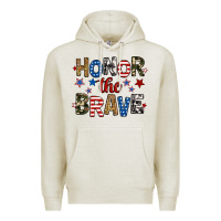 Oatmeal Heather honor the brave Premium Hoodie - RanaPortraitStore