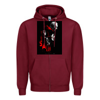 Burgundy saw movie Zipper Hoodie - tuanDangUi