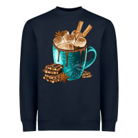 Navy Chocolate And Coffee Heavyweight Sweatshirt - FaDigitalArtStudio