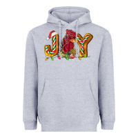 Heather Grey Joy Rooster Heavyweight Hoodie - LillyAllenDesigns