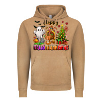 Vintage Camel Happy Hallothanksmas with ghost turkey and tree Vintage Hoodie - texasbilliewilder