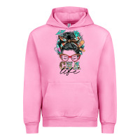 Fuchsia Pink nurse cna life messy bun Urban Hoodie - BarkalooDesign