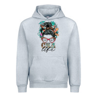 Heather Grey nurse cna life messy bun Urban Hoodie - BarkalooDesign