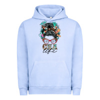 Pigment Grape Ice nurse cna life messy bun Urban Hoodie - BarkalooDesign
