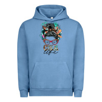 Pigment Pebble Blue nurse cna life messy bun Urban Hoodie - BarkalooDesign