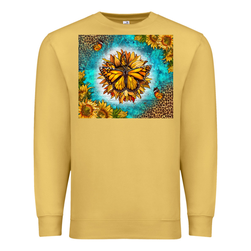 Monarch Butterfly Sunflower Premium Sweatshirt by LillyAllenDesigns | Teevron