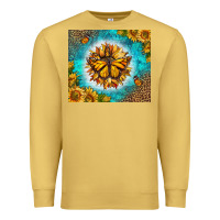 Antique Gold Monarch Butterfly Sunflower Premium Sweatshirt - LillyAllenDesigns