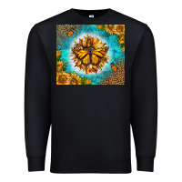 Black Monarch Butterfly Sunflower Premium Sweatshirt - LillyAllenDesigns