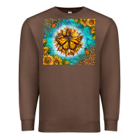 Chestnut Monarch Butterfly Sunflower Premium Sweatshirt - LillyAllenDesigns