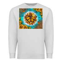 Dove Grey Monarch Butterfly Sunflower Premium Sweatshirt - LillyAllenDesigns