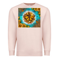 Pale Pink Monarch Butterfly Sunflower Premium Sweatshirt - LillyAllenDesigns