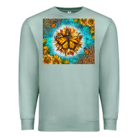 Seafoam Monarch Butterfly Sunflower Premium Sweatshirt - LillyAllenDesigns
